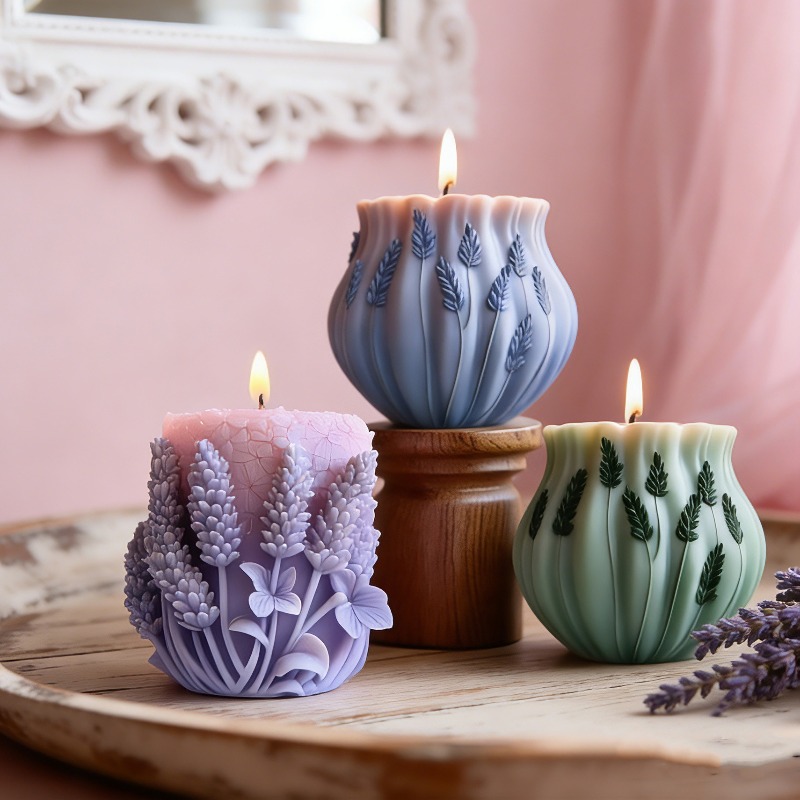 Candle Making Party - 2 Stück Lavendel-Serie Kerzenform aus Silikon