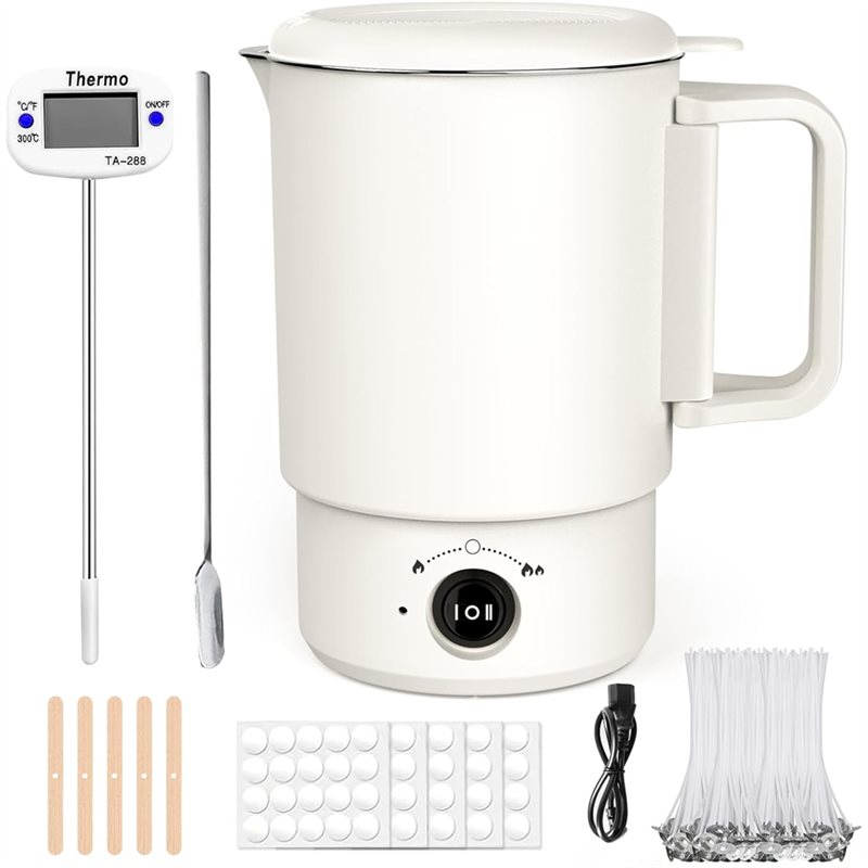 Candle Making At Home - A47U Elektrischer Wachsschmelztopf-Set mit Thermometer, 800