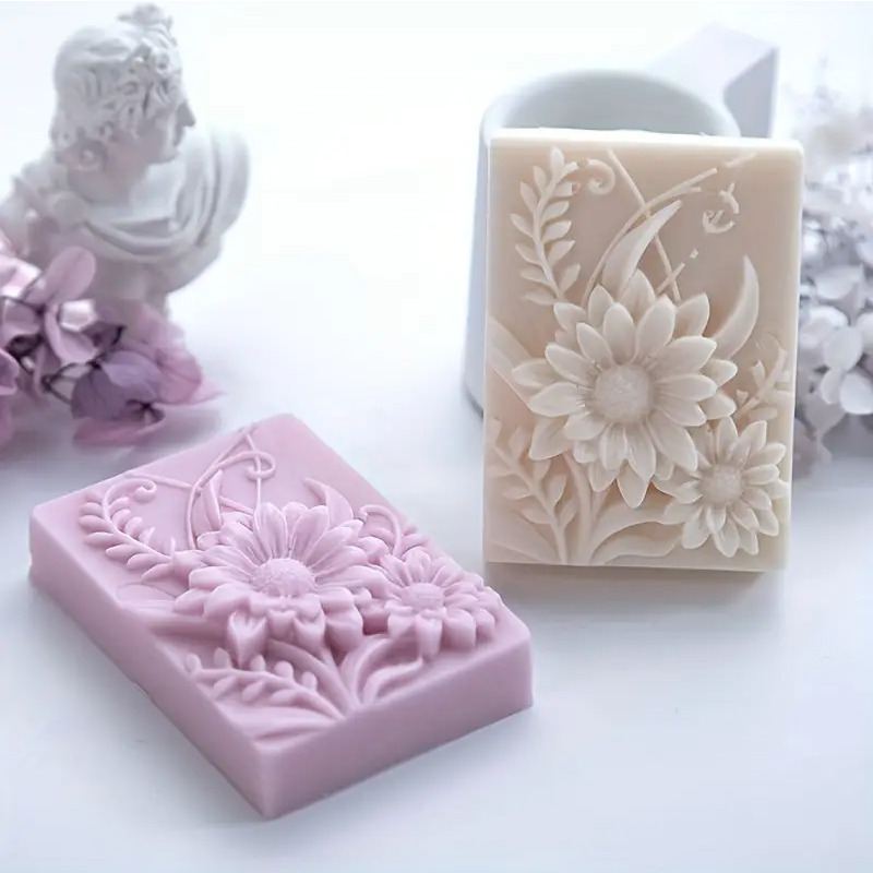 Candle Making Party - 3D Blume Quadrat Seife Silikon Form