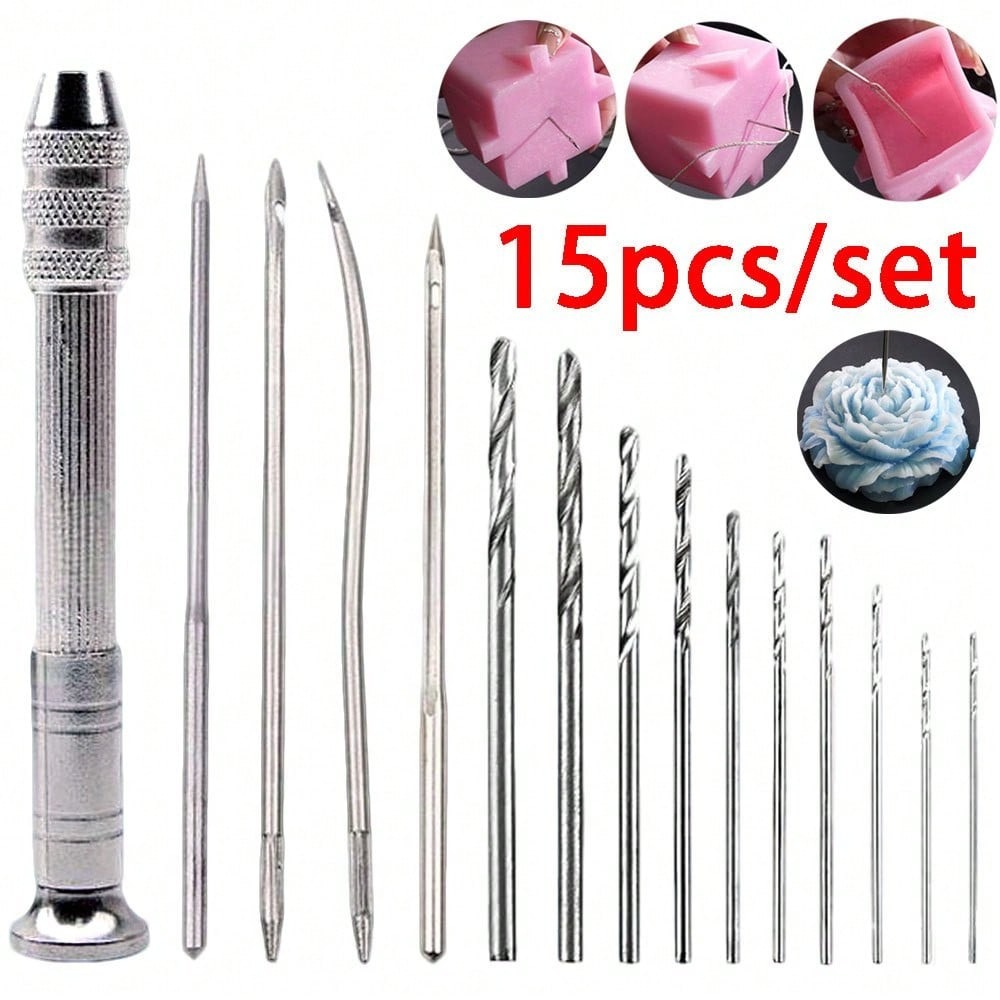Candle Making Instructions - 15-teiliges Set Geeignet für Kerzendocht-Stanzwerkzeug Gips-Harz-Seife