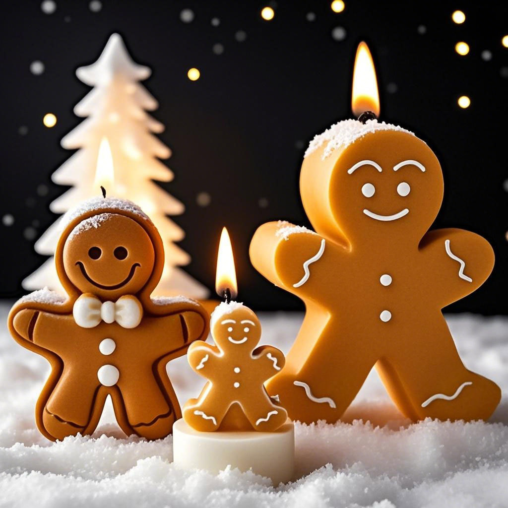 Candle Making Party - DIY Cartoon Lebkuchenmann Silikon Kerzenform Weihnachten