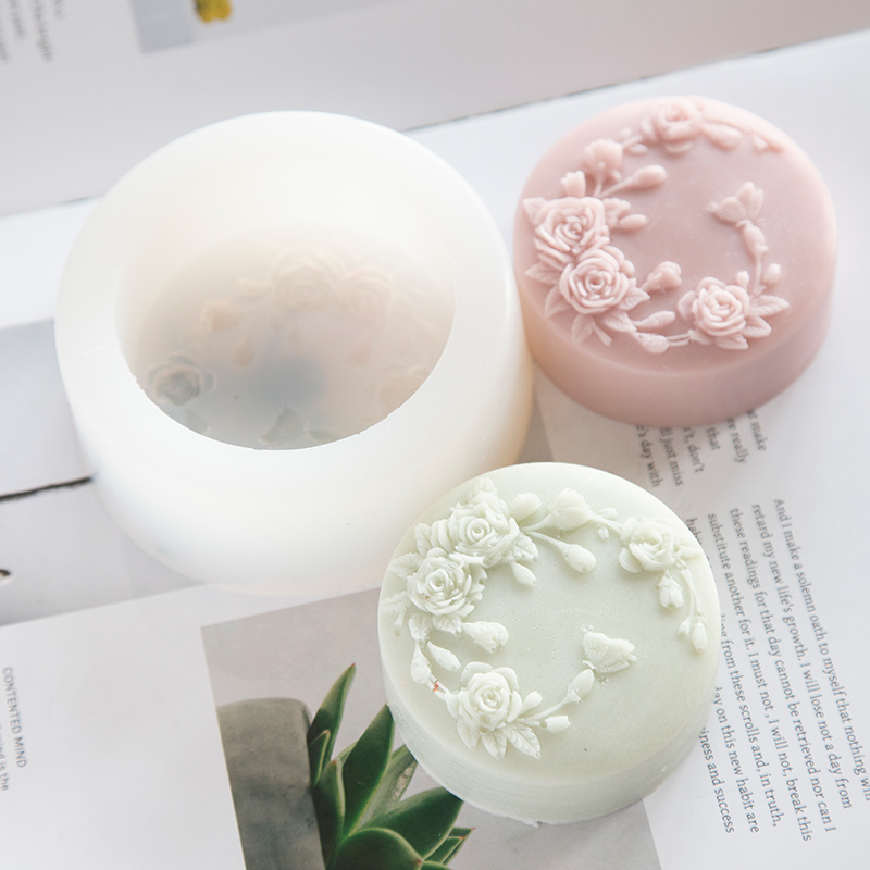 Runde Form Rose Blume handgema – Candle Making Party Bewertung und Preis
