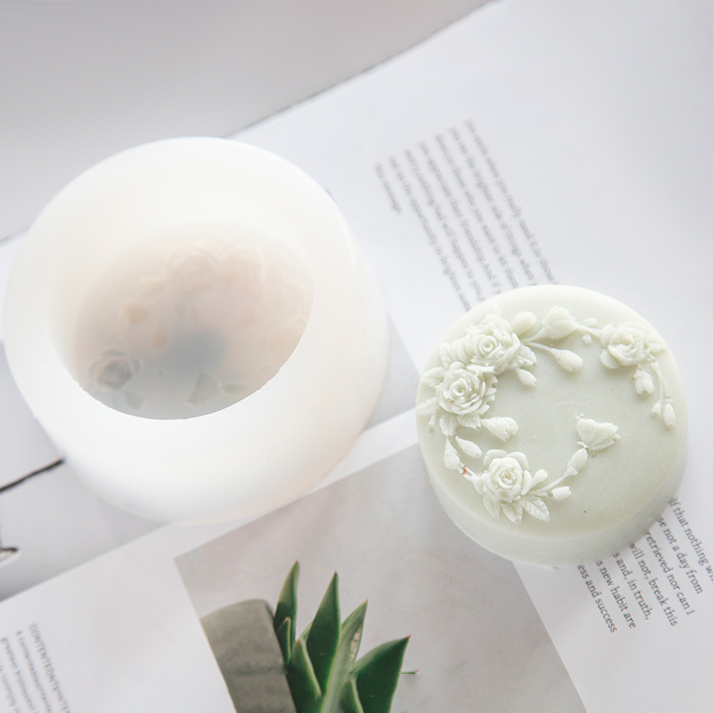 Runde Form Rose Blume handgema – Candle Making Party Bewertung und Preis