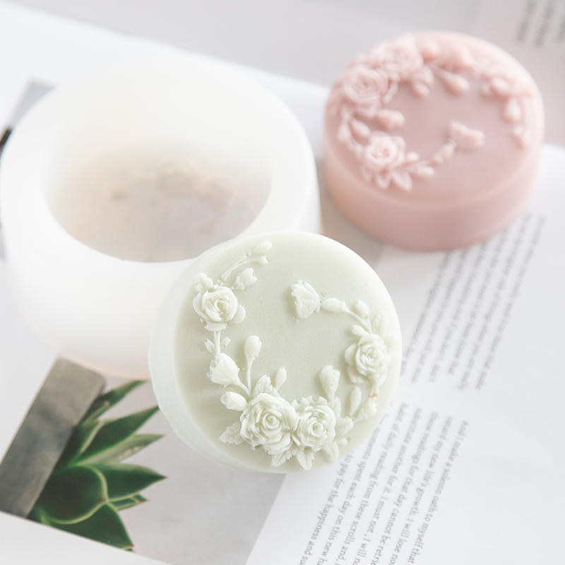Runde Form Rose Blume handgema – Candle Making Party Bewertung und Preis